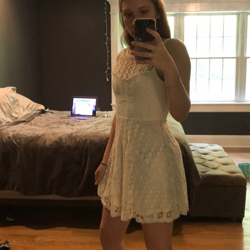 White Lace Skater Dress